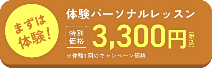 まずは体験！特別価格1回3,300円